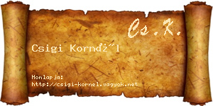 Csigi Kornél névjegykártya